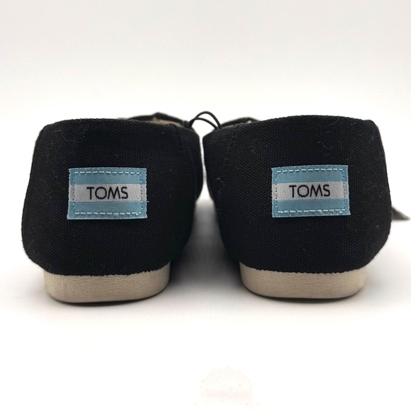 NWT TOMS Classic Canvas Slip-On Shoe, Black/White, Women's Size 6 - Picture 3 of 11